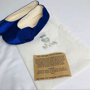 NWOT Bitsy Blossom Blue Satin Soft Sole Shoes 5/6